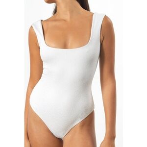 Mara Hoffman Persephone One Piece White Jacquard
